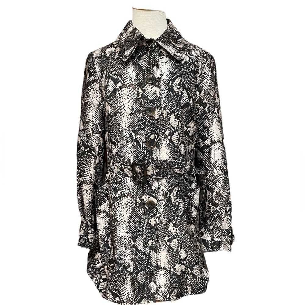 INC International Concepts Animal Snake-Print Jacket Belted Sleeves Medium NWT